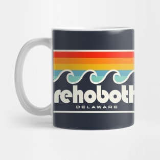 Rehoboth Beach Delaware Vacation Retro Waves Mug